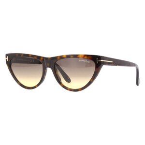 New TOM FORD Amber-02 Havana Cat Eye FT0990/S 52B Sunglasses Women
